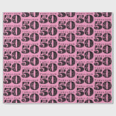 素晴らしい50thピンク誕生日 ラッピングペーパー (フラット)