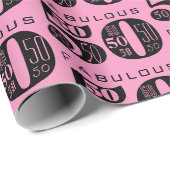 素晴らしい50thピンク誕生日 ラッピングペーパー (ロールコーナー)