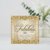 素晴らしい50th金ゴールドシャンパンバースデーパーティー 招待状 (スタンド正面)