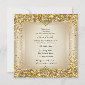 素晴らしい50th金ゴールドシャンパンバースデーパーティー 招待状 (裏面)