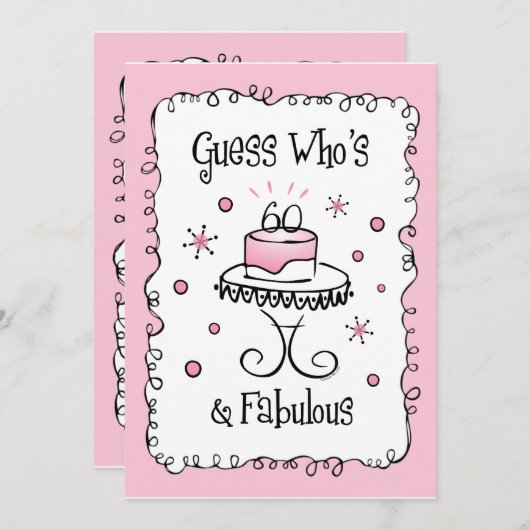 素晴らしい60カスタム誕生日招待状 招待状 (正面/裏面)