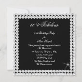 素晴らしい60フォトエレガント白黒誕生日2 招待状 (裏面)