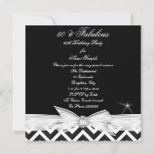 素晴らしい60フォトシェブロン白黒誕生日 招待状 (裏面)