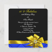 素晴らしい60ブルーイエローボウフォトバースデーパーティー 招待状 (裏面)