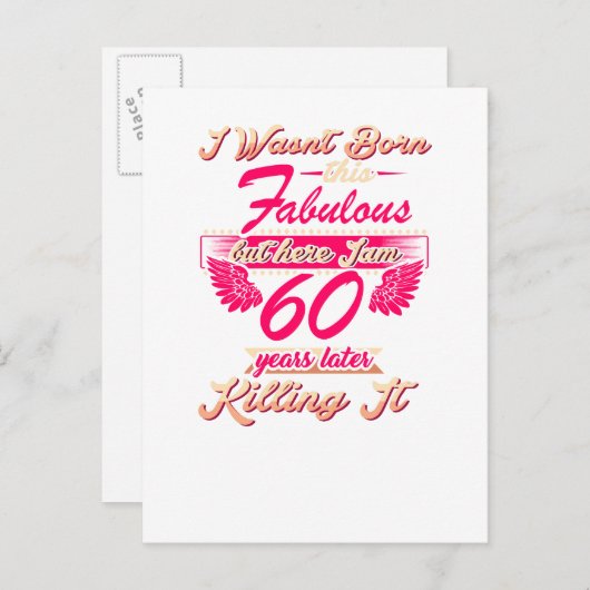 素晴らしい60歳の誕生日パーティギフトティー インビテーションポストカード (正面/裏面)