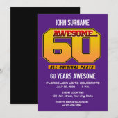 素晴らしい60歳の誕生日パーティー 全てのオリジナルパーツ 招待状 (正面/裏面)