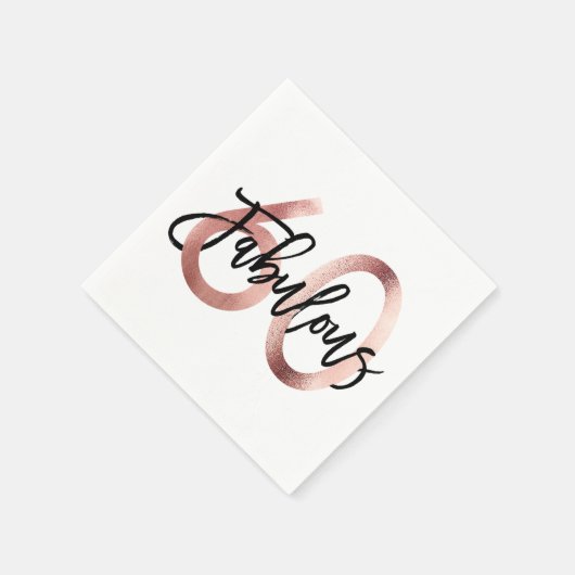 素晴らしい60番目 |バラ金ゴールドモダンエレガント誕生日 スタンダードカクテルナプキン (角)