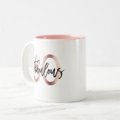 素晴らしい60番目 |モダンエレガントなローズゴールド誕生日 ツートーンマグカップ (正面左)