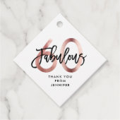 素晴らしい60番目 |モダンエレガントなローズゴールド誕生日 フェイバータグ (正面)