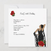 素晴らしい60 60th誕生日パーティレッドローゼホワイト 招待状 (裏面)