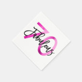 素晴らしい70番目 | シックモダンエレガントピンク誕生日 スタンダードカクテルナプキン (角)