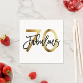 素晴らしい70番目 | シモダンッエレガントク金ゴールド誕生日 スタンダードカクテルナプキン (インサイチュ)