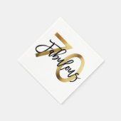 素晴らしい70番目 | シモダンッエレガントク金ゴールド誕生日 スタンダードカクテルナプキン (角)