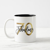 素晴らしい70番目 | シモダンッエレガントク金ゴールド誕生日 ツートーンマグカップ (左)