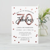 素晴らしい70番目 |バラモダン金ゴールド誕生日パーティー 招待状 (スタンド正面)