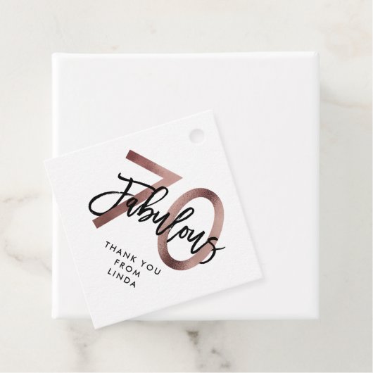 素晴らしい70番目 |モダンエレガントバラ金ゴールド誕生日 フェイバータグ (インサイチュ)