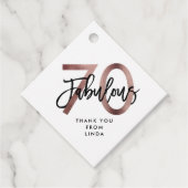 素晴らしい70番目 |モダンエレガントバラ金ゴールド誕生日 フェイバータグ (正面)