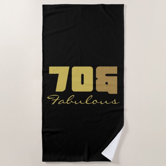 素晴らしい70誕生日 ビーチタオル (正面)