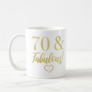 素晴らしい70誕生日(金ゴールド) コーヒーマグカップ
