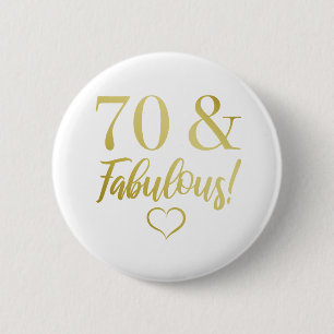 素晴らしい70誕生日(金ゴールド) 缶バッジ