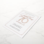 素晴らしい70 エレガント 70誕生日フォイル招待状 箔招待状 (回転した状態)