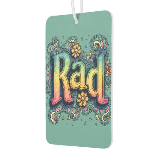 素晴らしい70s Groovyエステサイケデリックティック カーエアーフレッシュナー (左)