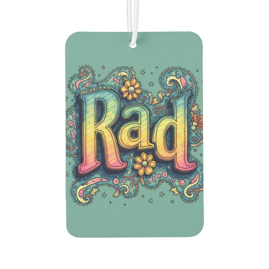 素晴らしい70s Groovyエステサイケデリックティック カーエアーフレッシュナー (裏面)