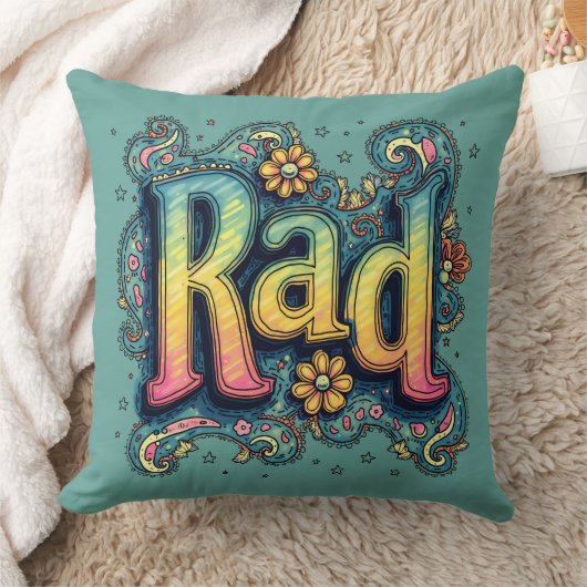 素晴らしい70s Groovyエステサイケデリックティック クッション (ブランケット)