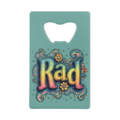 素晴らしい70s Groovyエステサイケデリックティック クレジットカード栓抜き (正面)