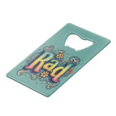 素晴らしい70s Groovyエステサイケデリックティック クレジットカード栓抜き (裏面アングル)