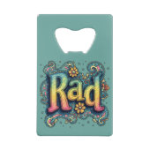 素晴らしい70s Groovyエステサイケデリックティック クレジットカード栓抜き (裏面)