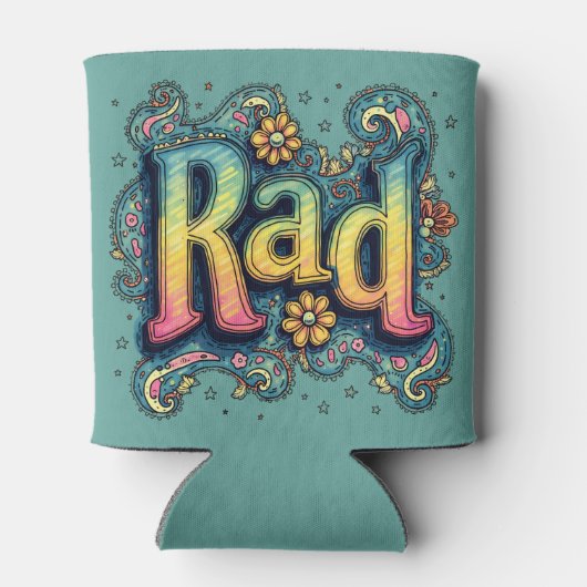 素晴らしい70s Groovyエステサイケデリックティック 缶クーラー (裏面)