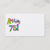 素晴らしい75枚の誕生日のTシャツおよびギフト 名刺 (裏面)