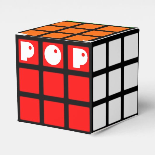 素晴らしい80のレトロカラフルパーティーキューブ フェイバーボックス (正面サイド)