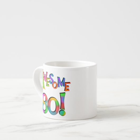 素晴らしい80枚の誕生日のTシャツおよびギフト エスプレッソカップ (正面左)