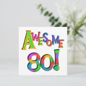 素晴らしい80枚の誕生日のTシャツおよびギフト カード (スタンド正面)