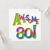 素晴らしい80枚の誕生日のTシャツおよびギフト カード (正面/裏面インサイチュ)