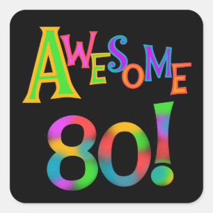 素晴らしい80枚の誕生日のTシャツおよびギフト スクエアシール