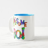 素晴らしい80枚の誕生日のTシャツおよびギフト ツートーンマグカップ (正面左)