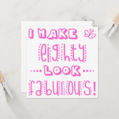 素晴らしい80誕生日 カード (正面/裏面インサイチュ)