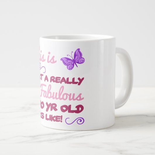 素晴らしい90誕生日 ジャンボコーヒーマグカップ (正面右)