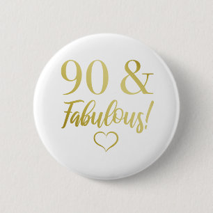 素晴らしい90誕生日(金ゴールド) 缶バッジ