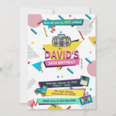 素晴らしい90sメンフィスSyle誕生日パーティーの招待 招待状 (正面)