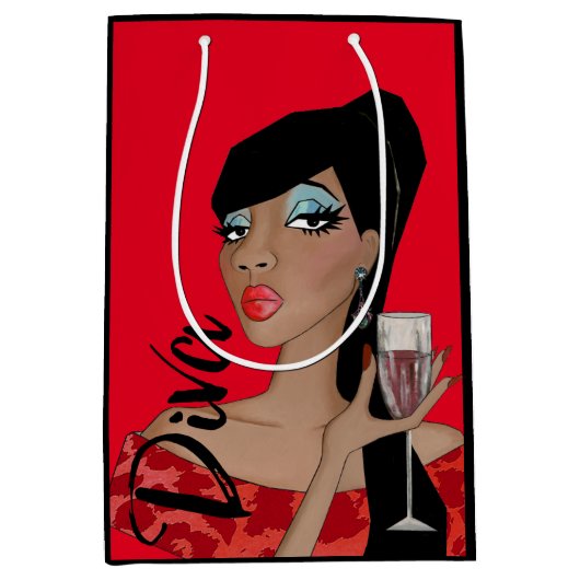 素晴らしい"アフリカンアメリカン・ディヴァ"抱き枕 ミディアムペーパーバッグ (正面)