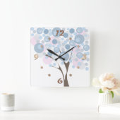 素晴らしい、ウッド。 スクエア壁時計 (ホーム)