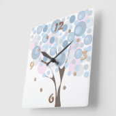 素晴らしい、ウッド。 スクエア壁時計 (傾斜)