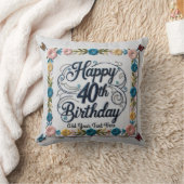素晴らしい：カスタム40歳の誕生日装飾用クッション クッション (ブランケット)