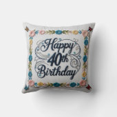 素晴らしい：カスタム40歳の誕生日装飾用クッション クッション (裏面)
