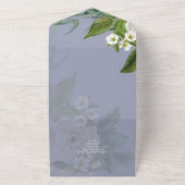 素晴らしい ダスティーブルーとホワイトのローズ ウェディングスイート オールインワン招待状 (外側)