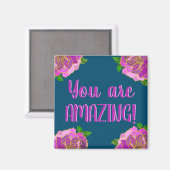 素晴らしい – ピンクエレガント金ゴールドの輪郭 マグネット (正面/裏面)